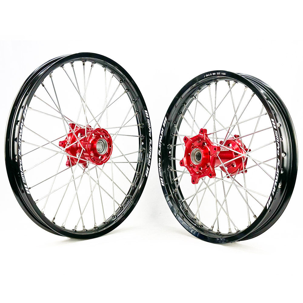 SM PRO PLATINUM WHEEL SET GASGAS MC/MCF 21-23 RED HUB BLACK RIM